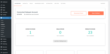 The HubSpot for WooCommerce plugin